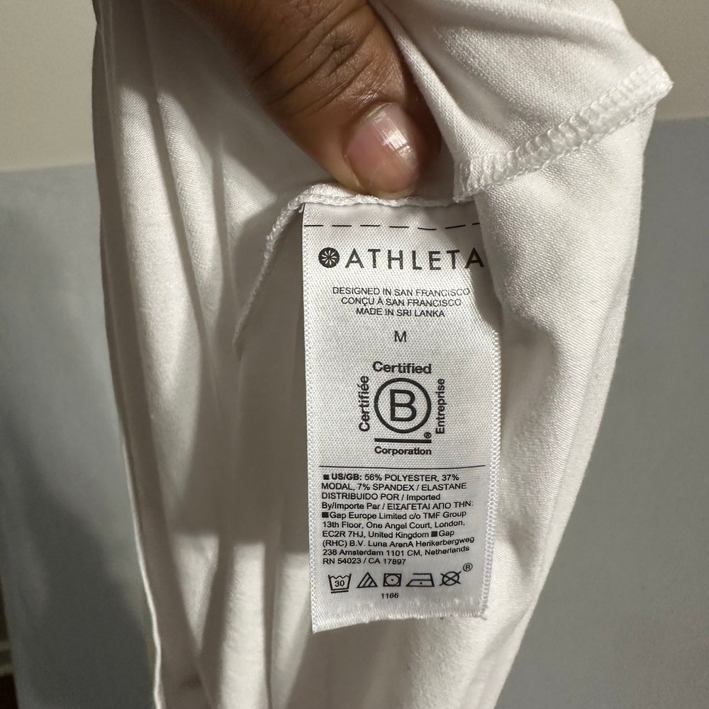 Athleta Zephyr Crop Tee White Relaxed Short Sleeve Boxy T-Shirt 891898-01 Medium - Picture 7 of 8